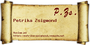 Petrika Zsigmond névjegykártya