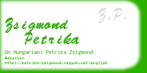 zsigmond petrika business card